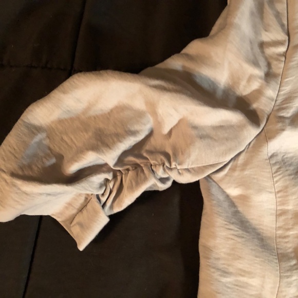 Lauren Conrad Women 3/4 Sleeve  Shoulder Pads Open Front Jacket Gray Size 8 - Picture 5 of 8